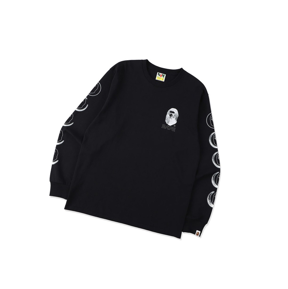 Black Men\'s A BATHING APE Ape Head Moon Long Sleeve Tee Long Sleeve T Shirts | KMW381402