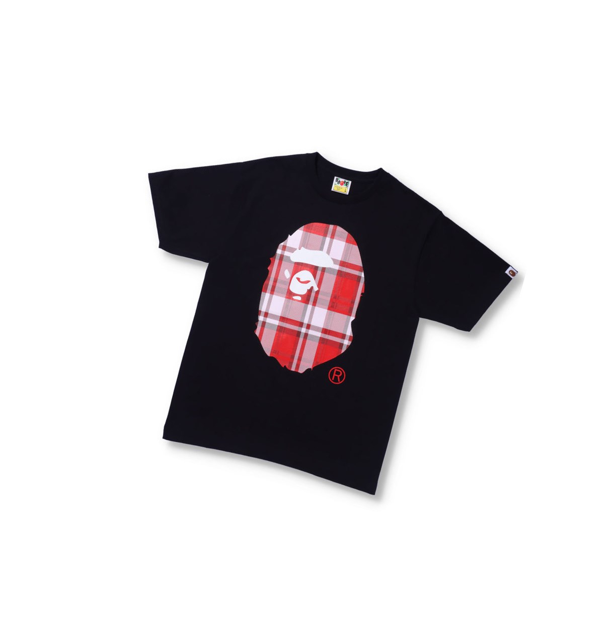 Black Men\'s A BATHING APE Bape® Check Gift Ape Head Tee Short Sleeve T Shirts | TVL425810