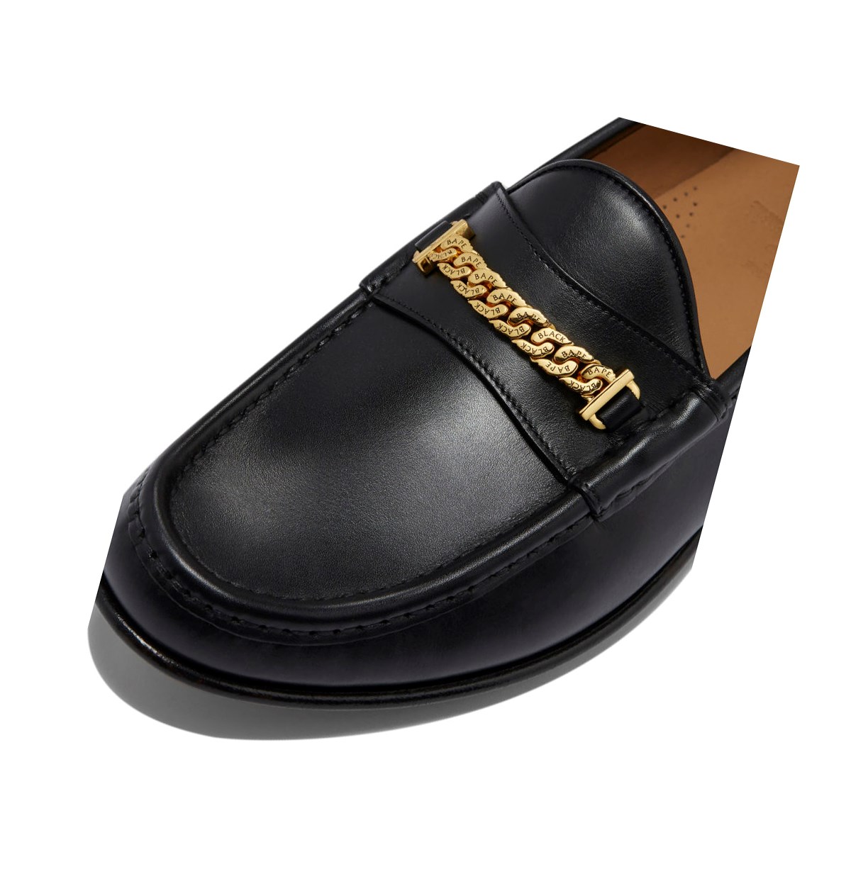 Black Men's A BATHING APE Gold Chained Loafers & Moccasins Loafers | EFC048165