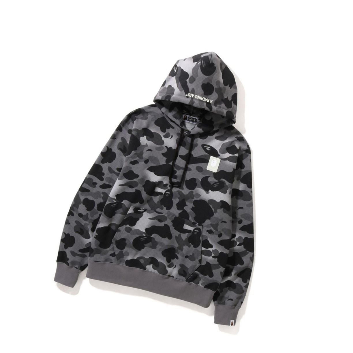 Black Men\'s A BATHING APE Grid Camo Pullover Hoodies | JEU605478