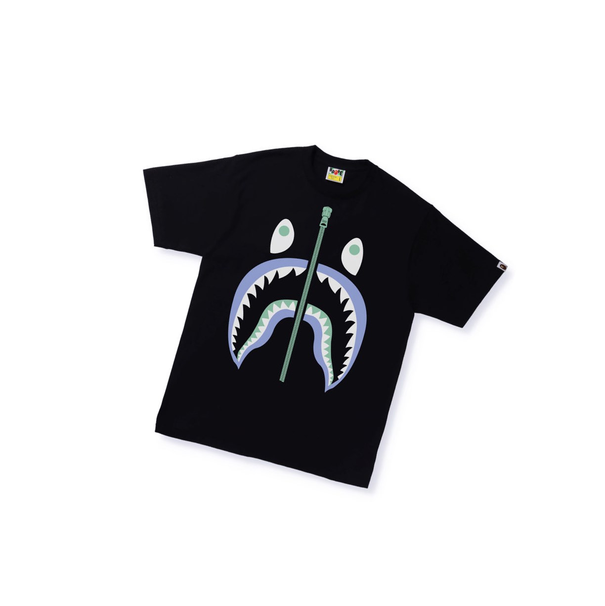 Black Men\'s A BATHING APE Text Code Camo Shark Tee Short Sleeve T Shirts | EYT218607