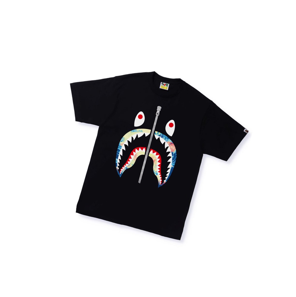 Black Men\'s A BATHING APE Tie Dye Shark Tee Short Sleeve T Shirts | ACU471659