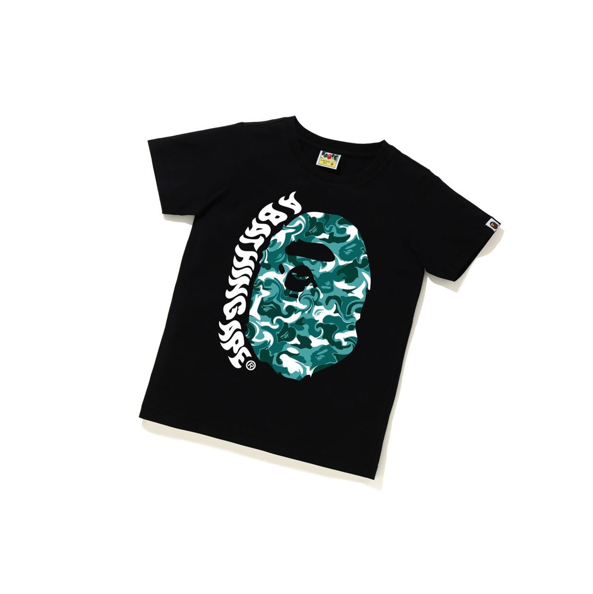 Black Women\'s A BATHING APE Marble Camo Ape Head Tee Short Sleeve T Shirts | UCK280976