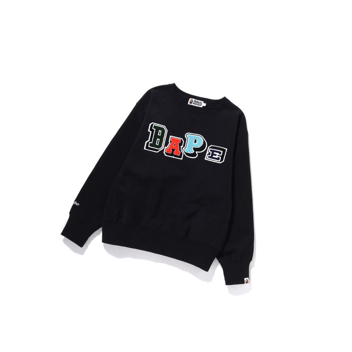 Black Women\'s A BATHING APE Multi Fonts Wide Crewneck Sweatshirts | CGW526784