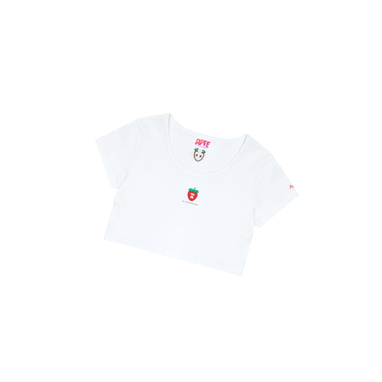 Bleached White Women\'s A BATHING APE Logo Berry Tee Short Sleeve T Shirts | PHB317459