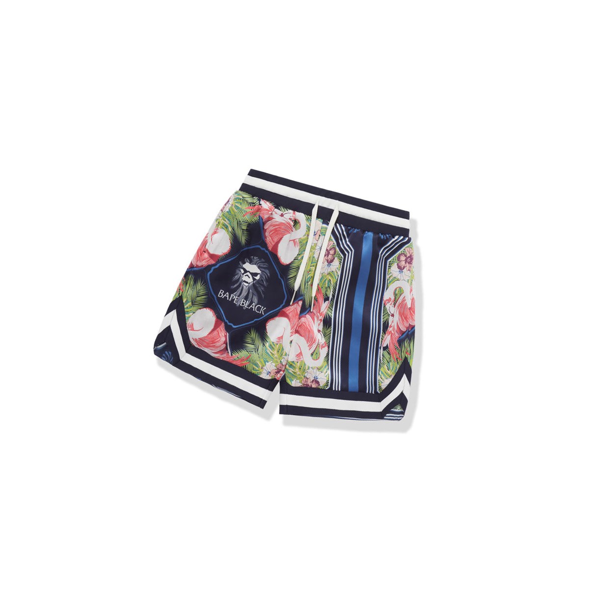 Blue Men\'s A BATHING APE Floral Print Ape Head Shorts | NSR946281