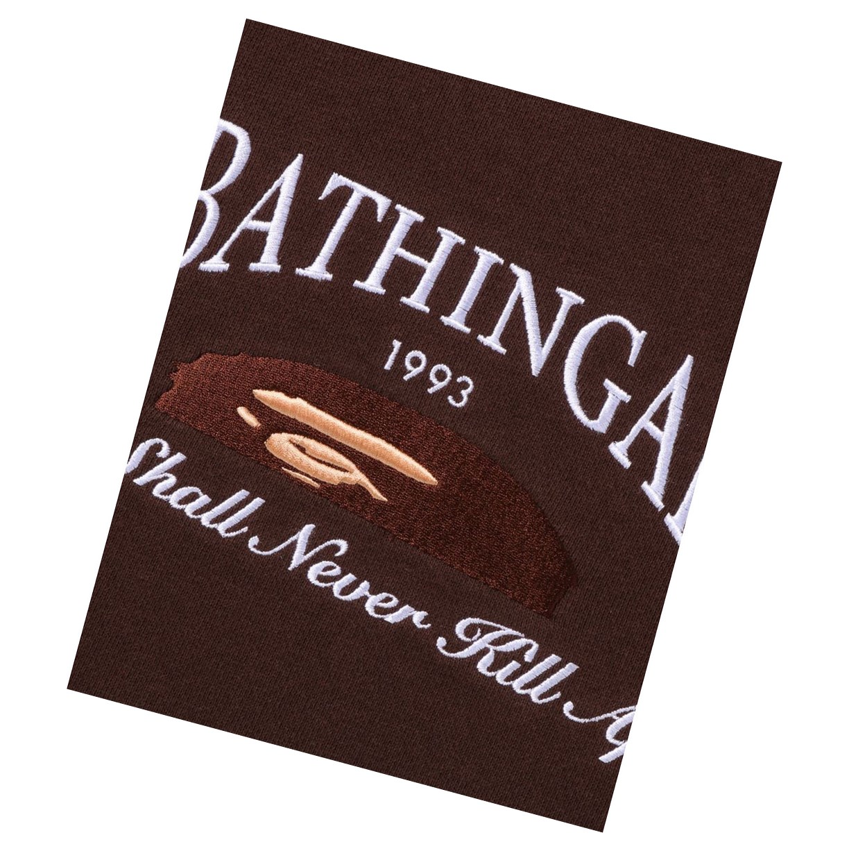 Brown Women's A BATHING APE A Bathing Ape Embroidery Oversized Crewneck Sweatshirts | OWY897061