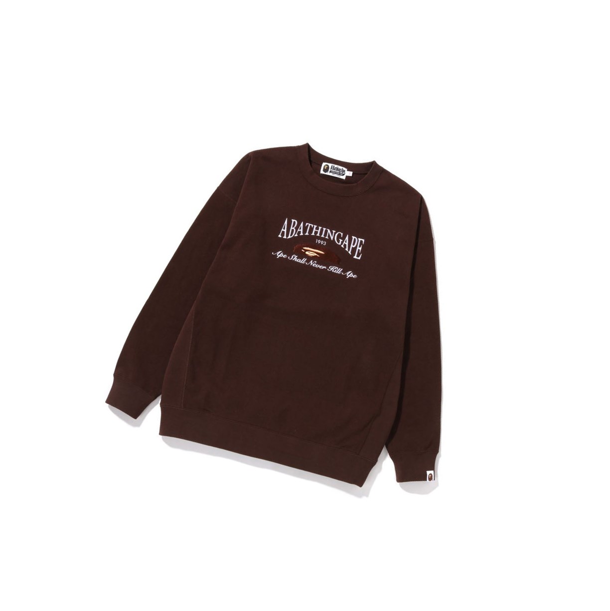 Brown Women\'s A BATHING APE A Bathing Ape Embroidery Oversized Crewneck Sweatshirts | OWY897061