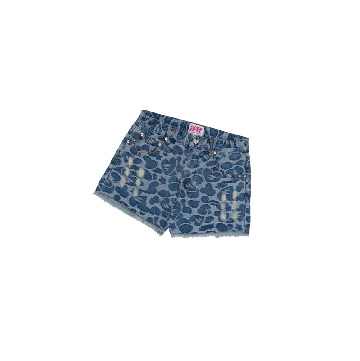 Denim Women\'s A BATHING APE Graphic Denim Shorts | ZWS497830