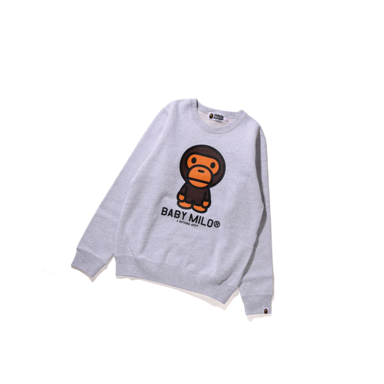 Grey Women\'s A BATHING APE Baby Milo Crewneck Sweatshirts | NXU083541