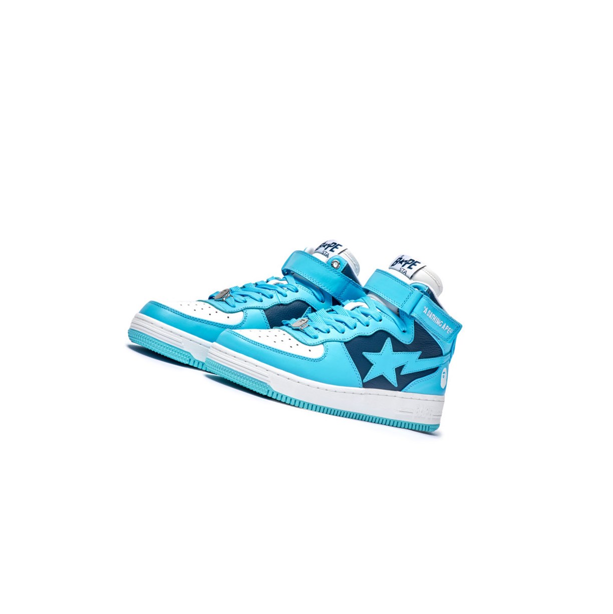 Light Blue Men\'s A BATHING APE Bape Sta Mi #2 M2 High Sneakers | EYF512638