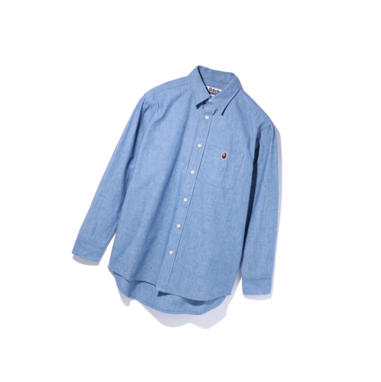 Light Blue Women\'s A BATHING APE Chambray Long Sleeve Shirts | JXQ901384