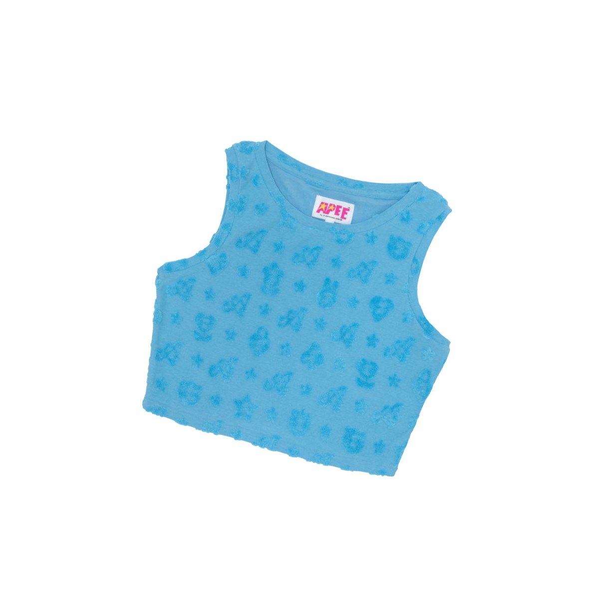 Light Blue Women\'s A BATHING APE Cropped Pattern Vest | WQA840971