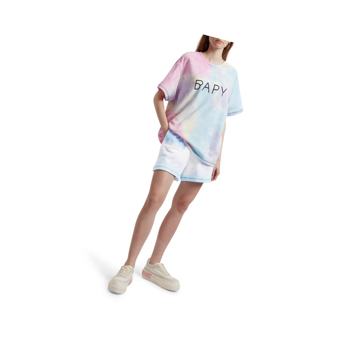 Light Blue Women's A BATHING APE Tie-dye Shorts | GWI356492