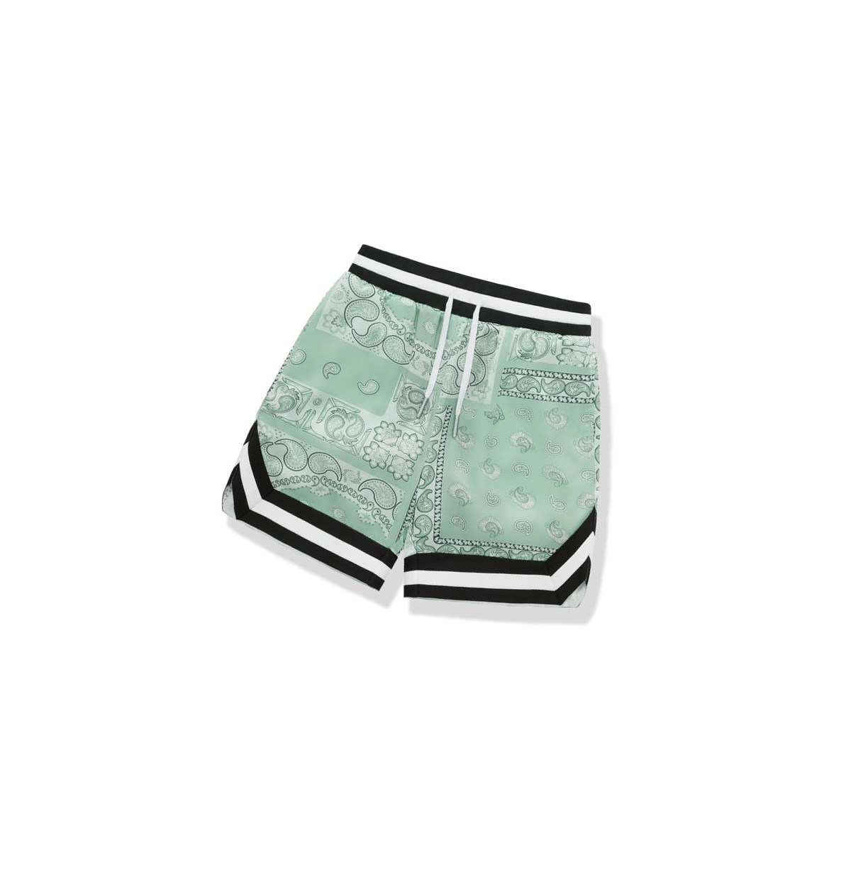 Light Green Men\'s A BATHING APE Paisley Print Shorts | DBQ837016