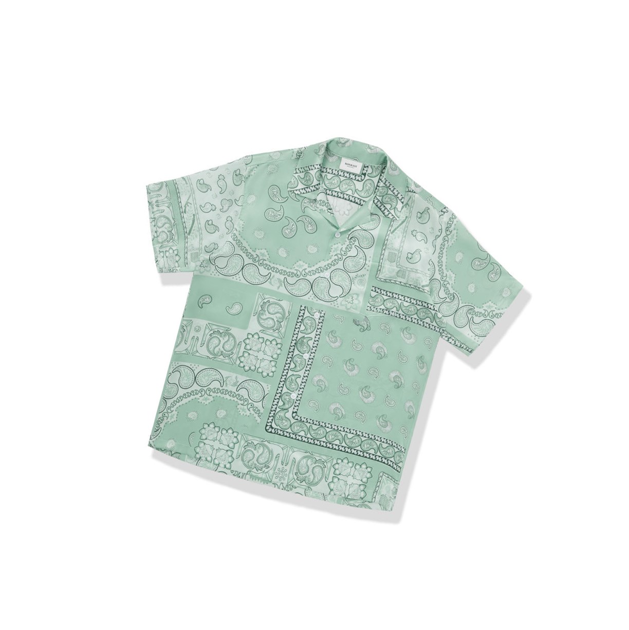 Light Green Men\'s A BATHING APE Paisley Print Short Sleeve Shirts | ZBP368945