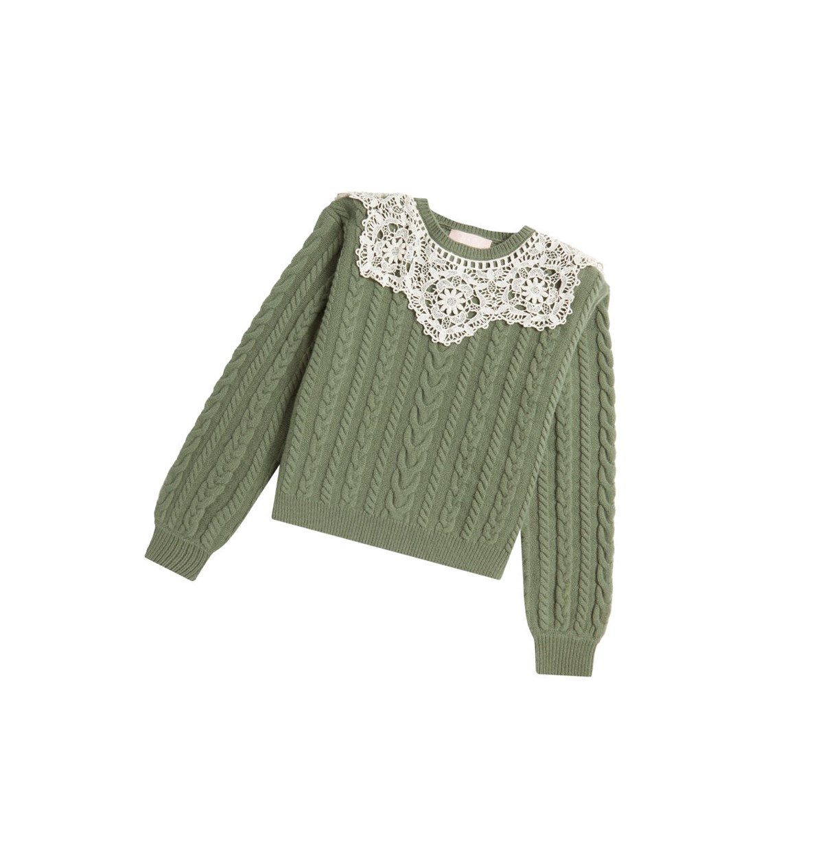 Light Green Women\'s A BATHING APE Asymmetric Knit Sweater Crew Neck Knitwear Blouse | VDL861702