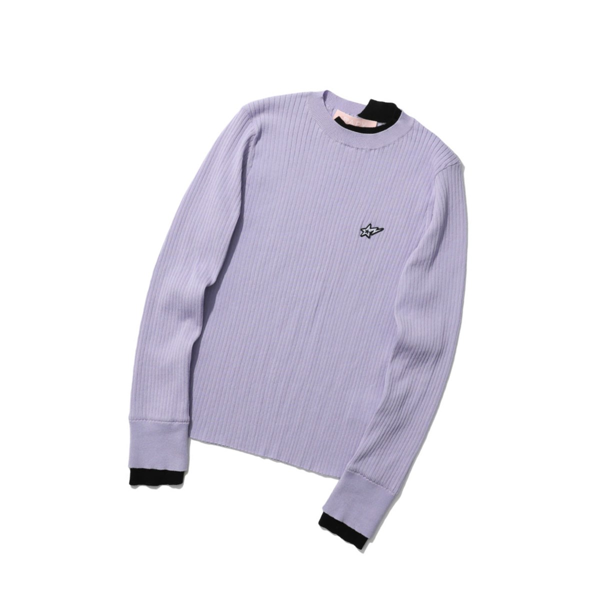 Lilac Women\'s A BATHING APE Contrast Ribbed Sweater Crew Neck Knitwear Blouse | YBF659237