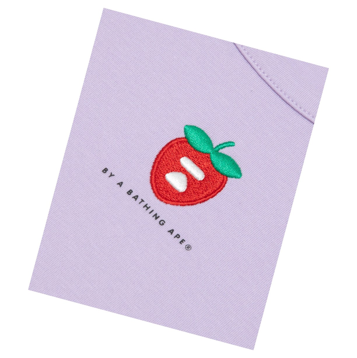 Lilac Women's A BATHING APE Logo Berry Tee Short Sleeve T Shirts | YVR145723