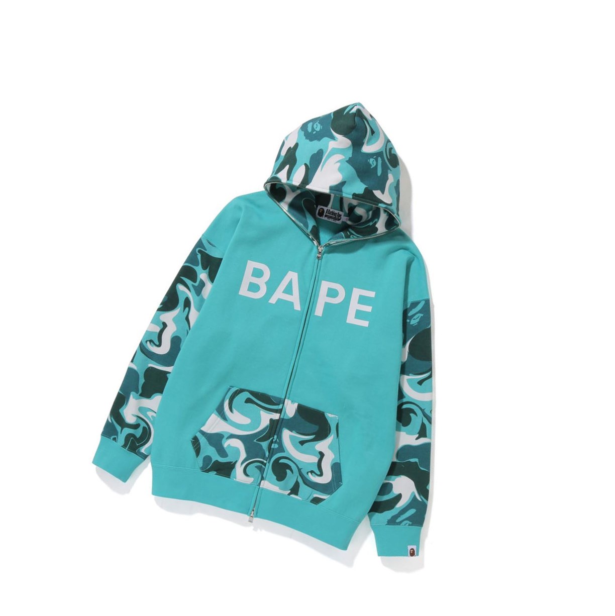 Mint Women\'s A BATHING APE Bape Marble Camo Oversized Full Zip Throughs Hoodie | LGS850192