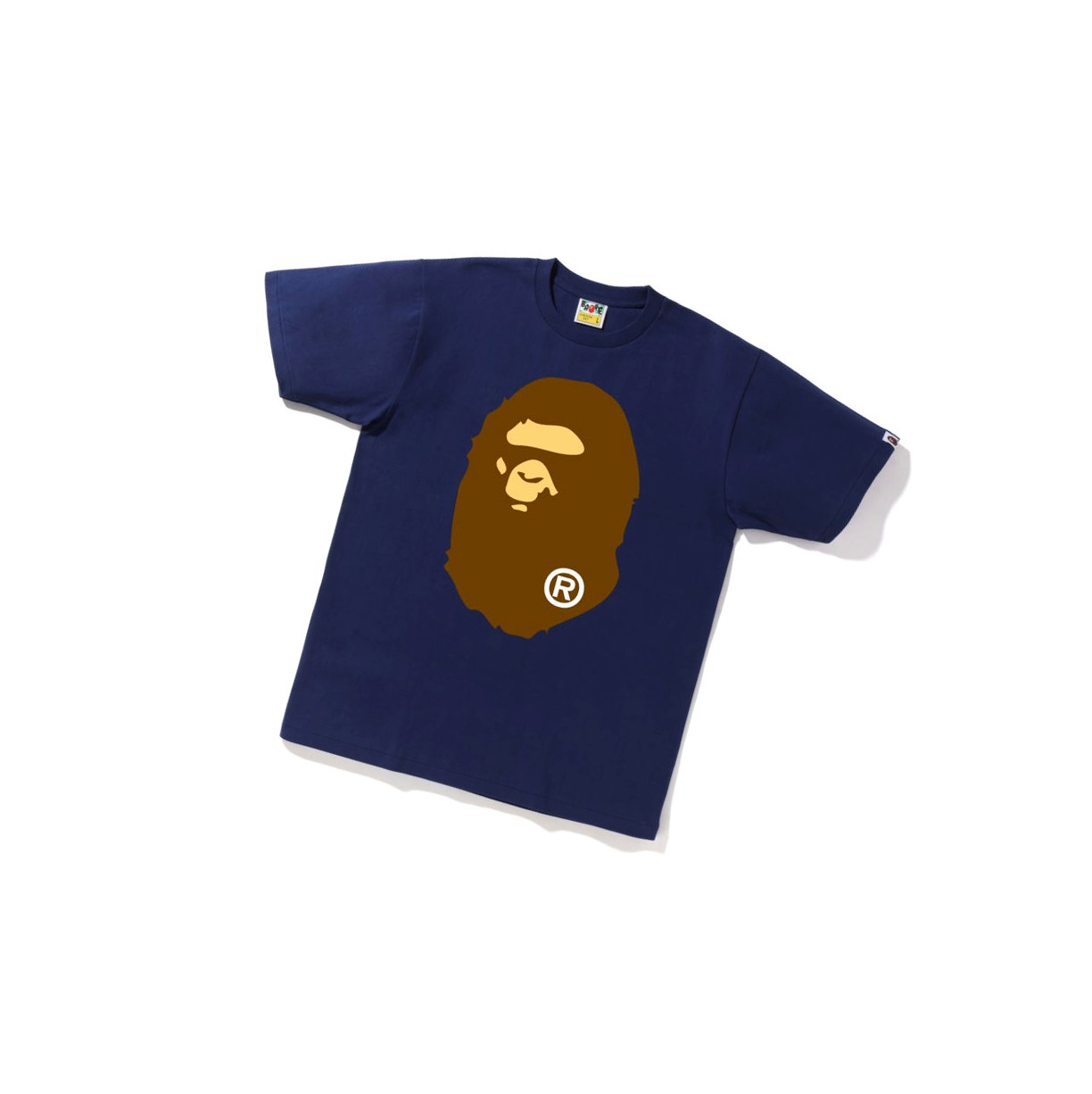 Navy Blue Men\'s A BATHING APE Big Ape Head Tee Short Sleeve T Shirts | JSQ102765