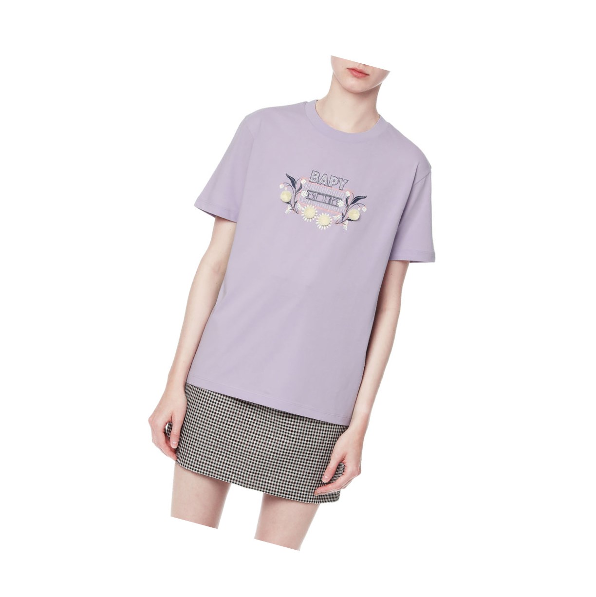 Pastel Lilac Women's A BATHING APE Embellished Tee Short Sleeve T Shirts | OKD509827