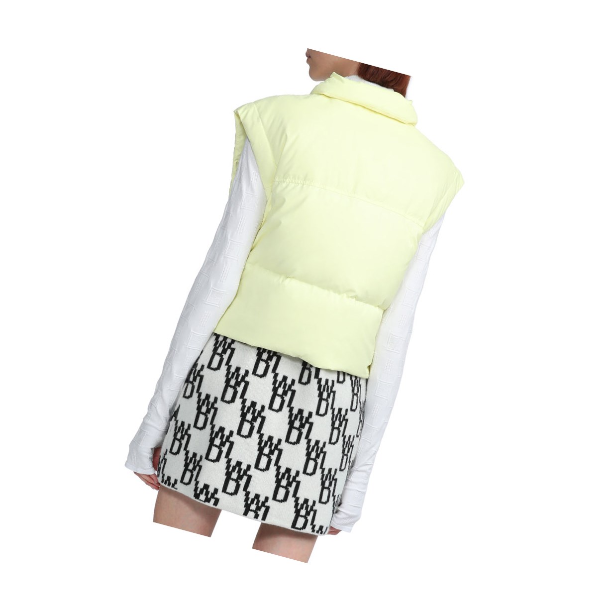 Pastel Yellow Women's A BATHING APE Buttoned Cropped Down Jackets | KMY683409