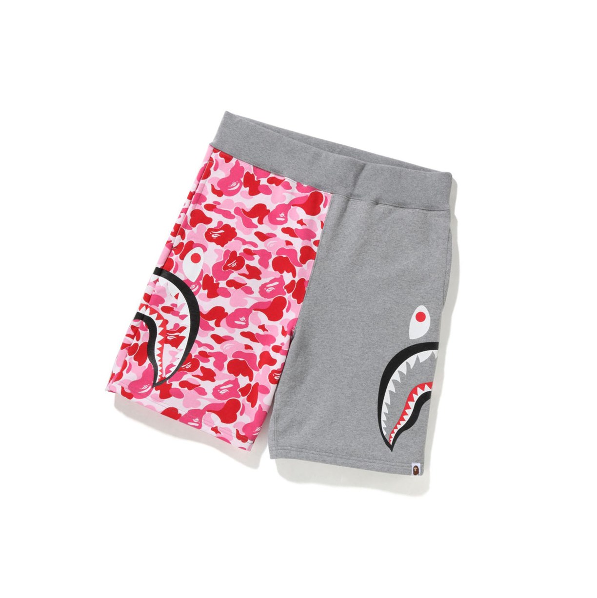 Pink Men\'s A BATHING APE Abc Camo Side Shark Sweat Shorts | TZE409382