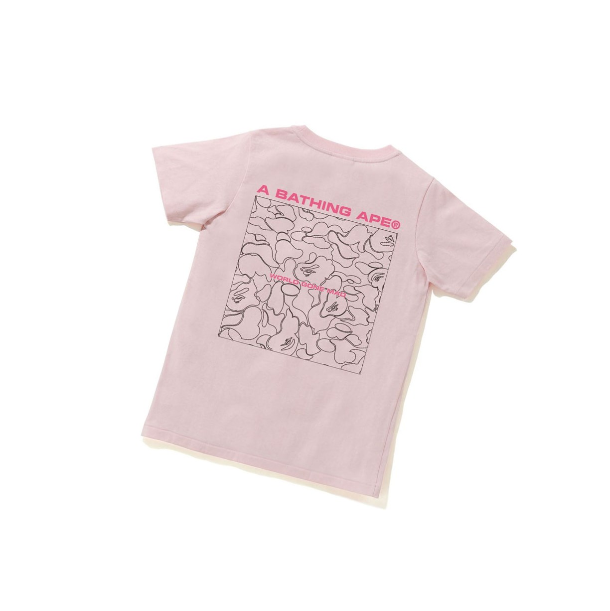 Pink Women's A BATHING APE A Bathing Ape Line Camo Tee Short Sleeve T Shirts | VBL739021