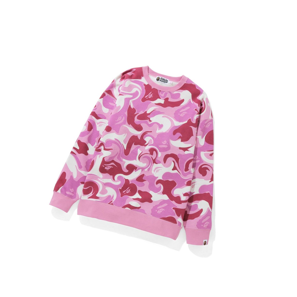 Pink Women\'s A BATHING APE Marble Camo Oversized Crewneck Sweatshirts | PFI462017