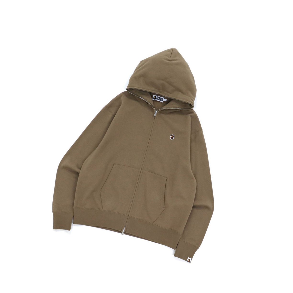 Taupe Men\'s A BATHING APE Ape Head One Point Relaxed Hooded Zip Throughs Jackets | RFP954317