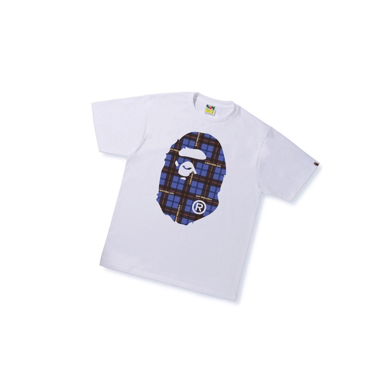 White Men\'s A BATHING APE Bape Logo Check Big Ape Head Tee Short Sleeve T Shirts | VLB830142