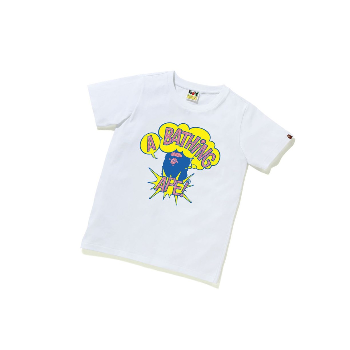 White Women\'s A BATHING APE Cartoon College Tee Short Sleeve T Shirts | FDM318756