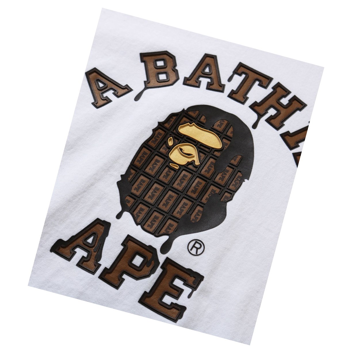 White Women's A BATHING APE Valentine Chocolate Ape Head Tee Short Sleeve T Shirts | XUL042187