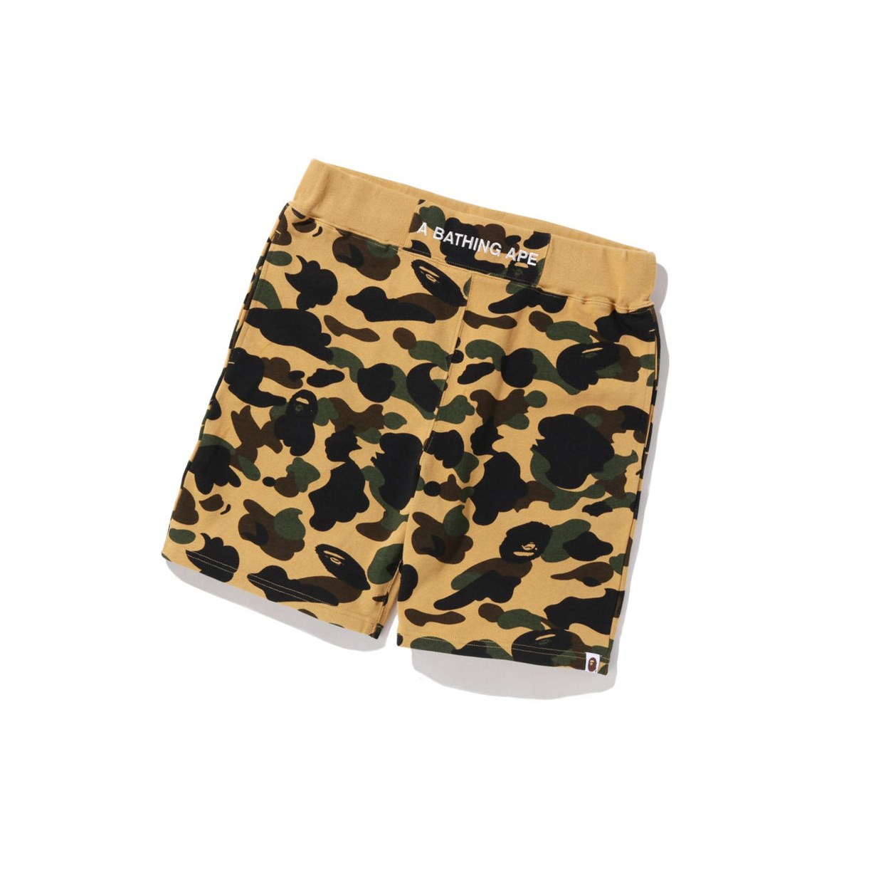 Yellow Men\'s A BATHING APE 1st Camo Sweat Shorts | OVY026318